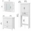 Bush Key West Engineered Wood Bathroom Vanity Set with Space Saver in White Ash