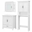 Bush Key West Engineered Wood Bathroom Vanity Set with Space Saver in White Ash
