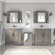 Bush Key West Engineered Wood Double Vanity Set with Sinks in Driftwood Gray