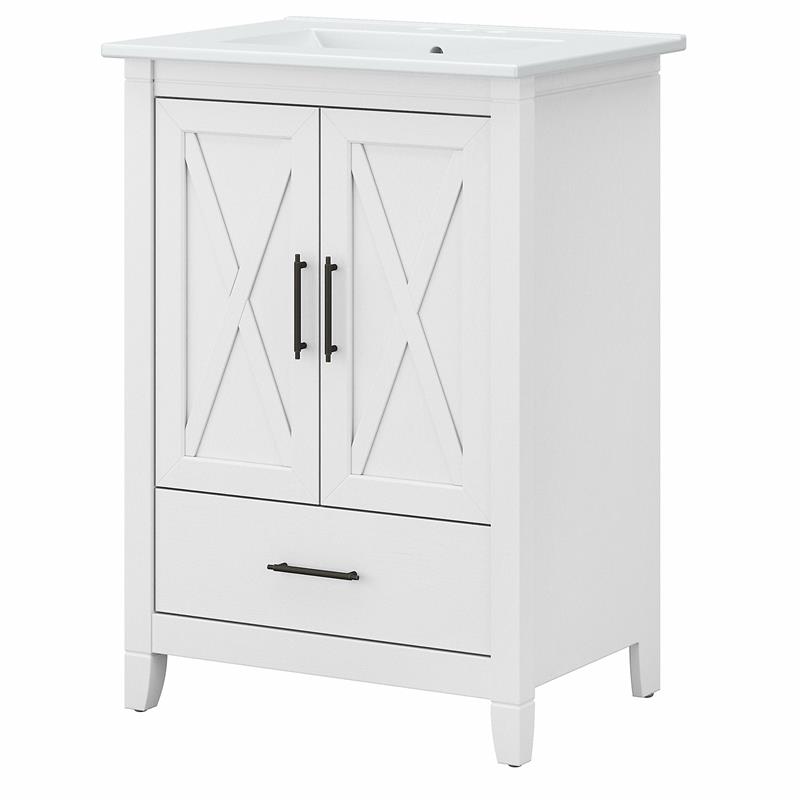 Key West 24W Bathroom Vanity with Sink in White Ash - Engineered Wood