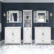 Bush Key West Engineered Wood Double Vanity Set with Linen Tower in White Ash