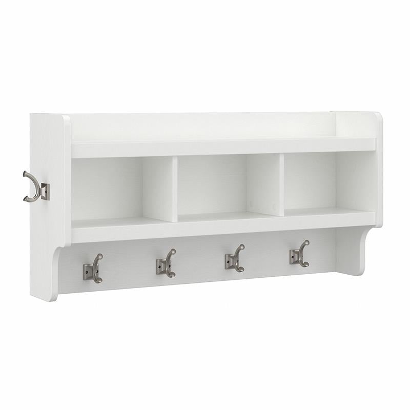 Woodland 40W Wall Mounted Coat Rack in White Ash - Engineered Wood