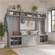 Woodland Full Entryway Storage Set with Doors in Cape Cod Gray - Engineered Wood