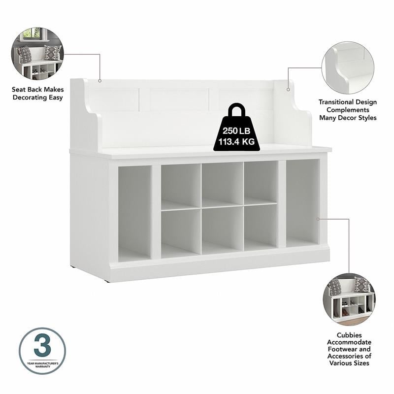 Woodland Full Entryway Storage Set with Drawers in White Ash - Engineered Wood