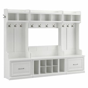 Woodland Full Entryway Storage Set with Drawers in White Ash - Engineered Wood