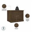 Woodland 24W Small Shoe Bench with Drawer in Ash Brown - Engineered Wood