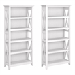Key West 5 Shelf Bookcase Set in Pure White Oak - Engineered Wood