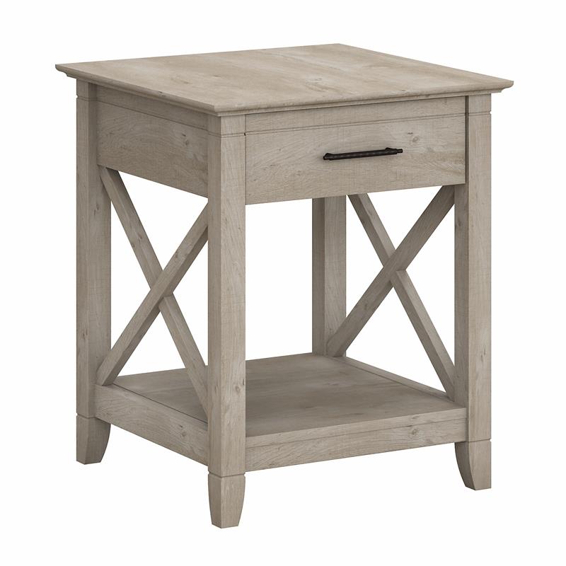 Key West Nightstand with Drawer in Washed Gray - Engineered Wood