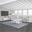 Key West TV Stand with Coffee and End Tables in Pure White Oak - Engineered Wood