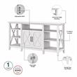 Key West TV Stand with Coffee and End Tables in Pure White Oak - Engineered Wood