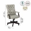 Bush Saratoga Upholstered Fabric Office Chair with High Back in Light Gray