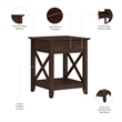 Key West End Table with Storage in Bing Cherry - Engineered Wood