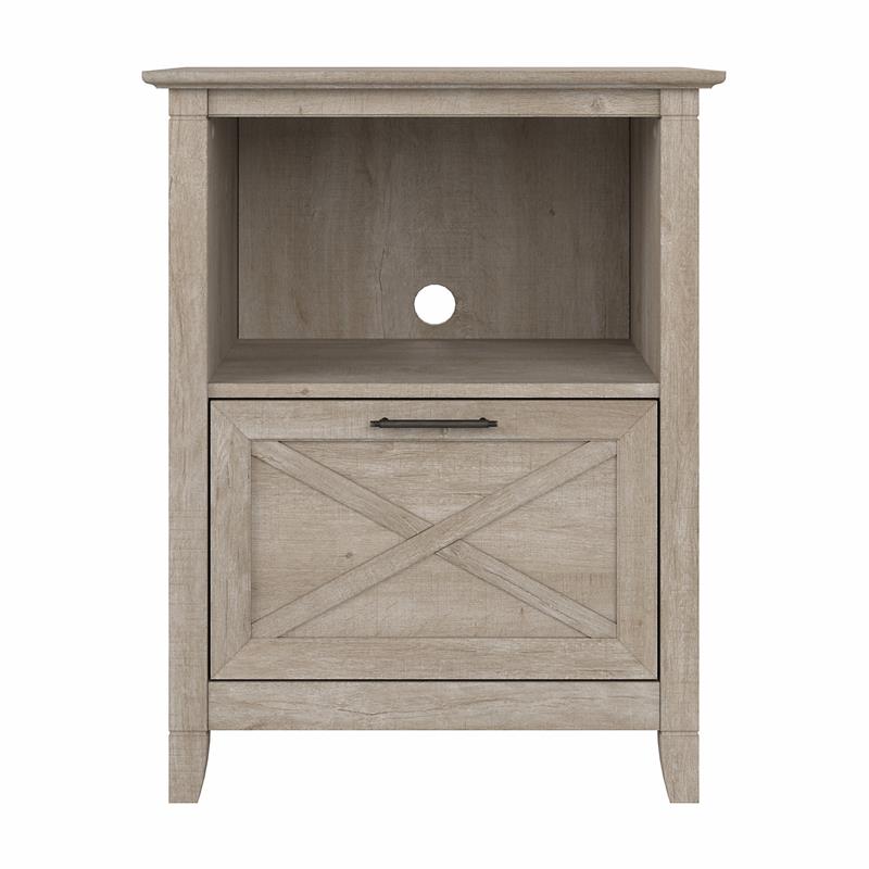 Key West Lateral File Cabinet with Shelf in Washed Gray - Engineered Wood