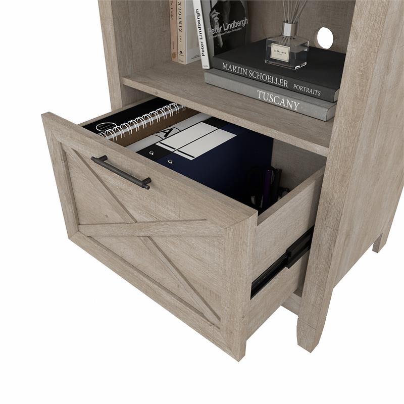 Key West Lateral File Cabinet with Shelf in Washed Gray - Engineered Wood