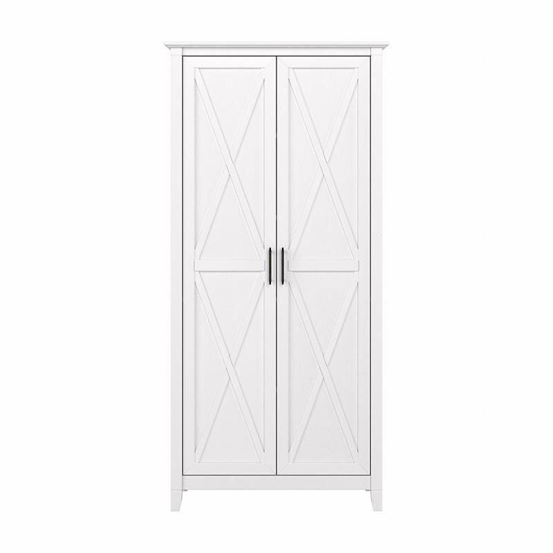 Key West Tall Storage Cabinet with Doors in Pure White Oak - Engineered Wood
