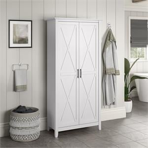 Key West Bathroom Storage Cabinet with Doors in Pure White Oak - Engineered Wood