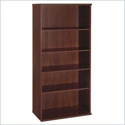   Furniture Series C 5 Shelf Wood Open Double Hansen Cherry Bookcase