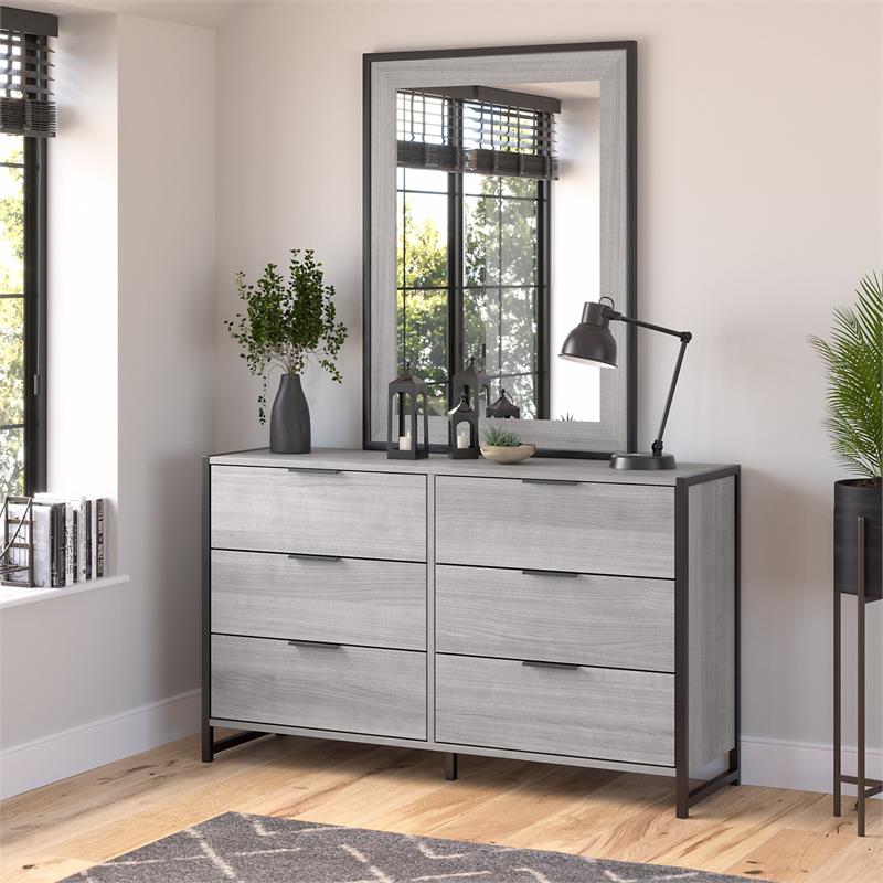 Atria Bedroom Mirror in Platinum Gray - Engineered Wood