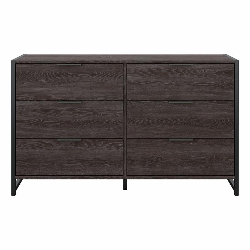 Atria 6 Drawer Dresser in Charcoal Gray - Engineered Wood