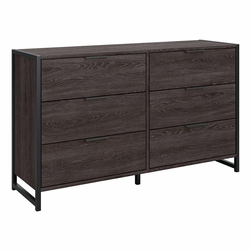 Atria 6 Drawer Dresser in Charcoal Gray - Engineered Wood