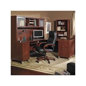 Bush Furniture Somerset 4 Piece 71&quot L-Shape Office Set in Hansen Cherry