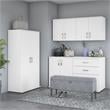 Universal 5 Piece Modular Closet Storage Set in White - Engineered Wood