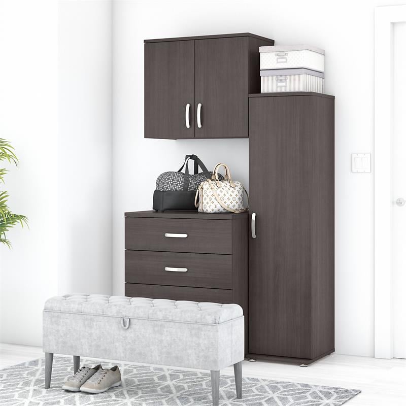 Universal 3 Piece Modular Closet Storage Set in Storm Gray - Engineered Wood