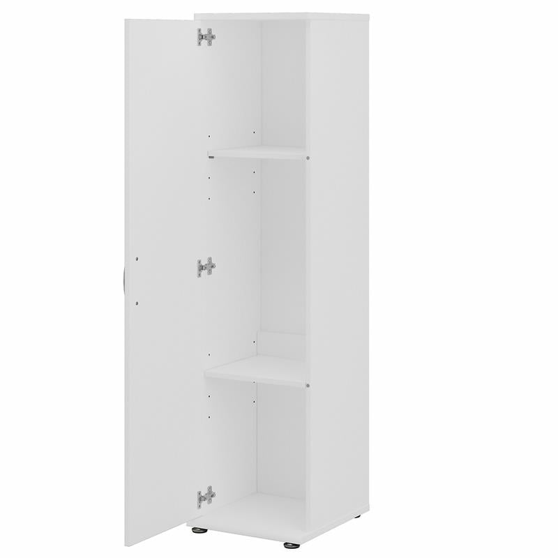 Universal Narrow Clothing Storage Cabinet in White - Engineered Wood