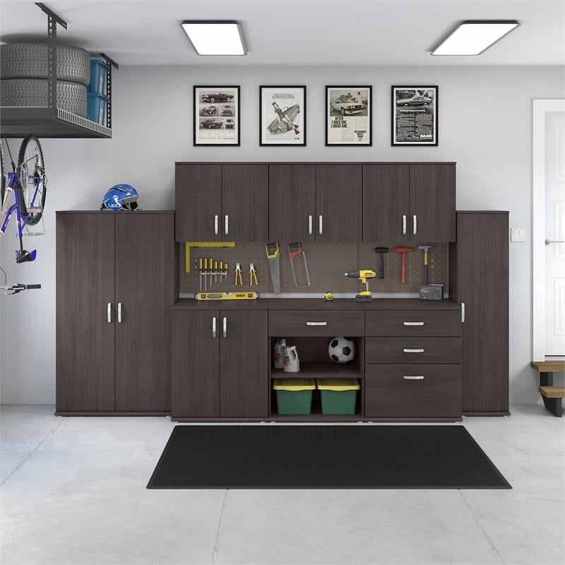 Universal Narrow Garage Storage Cabinet in Storm Gray - Engineered Wood