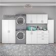 Universal 6 Piece Laundry Room Storage Set in White - Engineered Wood
