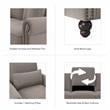 Coventry Accent Chair with Arms in Beige Herringbone Fabric