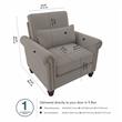 Coventry Accent Chair with Arms in Beige Herringbone Fabric