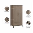 Somerset Tall Entryway Cabinet with Doors in Ash Gray - Engineered Wood