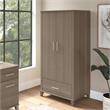 Somerset Tall Storage Cabinet with Doors in Ash Gray - Engineered Wood