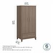 Somerset Tall Storage Cabinet with Doors in Ash Gray - Engineered Wood