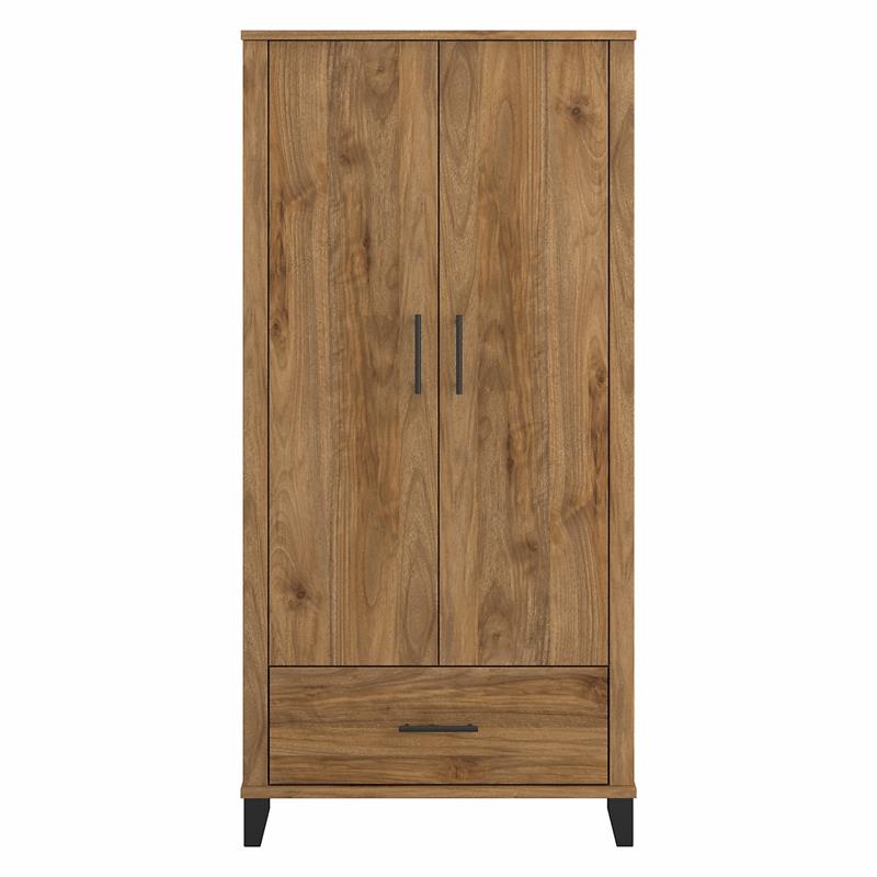 Somerset Large Armoire Cabinet in Fresh Walnut - Engineered Wood