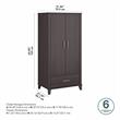 Somerset Tall Entryway Cabinet with Doors in Storm Gray - Engineered Wood