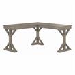 Homestead 60W Farmhouse L Shaped Desk in Driftwood Gray - Engineered Wood