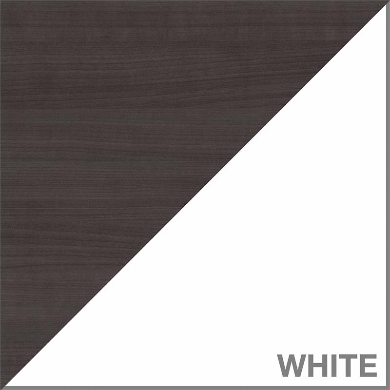 Somerset 60W L Desk with Hutch & File Cabinet in White/Gray - Engineered Wood