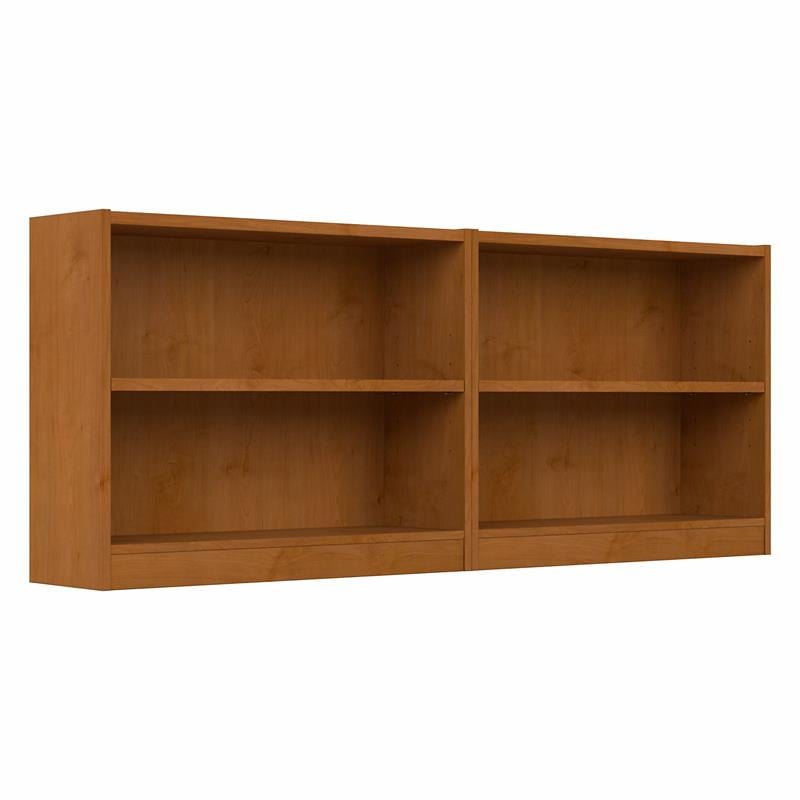 Universal Small 2 Shelf Bookcase in Natural Cherry (Set of 2) - Engineered Wood