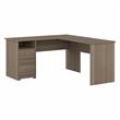 Cabot 60W L Shaped Desk with Drawers in Ash Gray - Engineered Wood