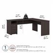Cabot 72W L Shaped Computer Desk with File in Heather Gray - Engineered Wood