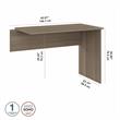 Cabot Desk Return in Ash Gray - Engineered Wood