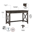 Key West Writing Desk with Storage Set in Dark Gray Hickory - Engineered Wood