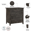 Key West Writing Desk with Storage Set in Dark Gray Hickory - Engineered Wood