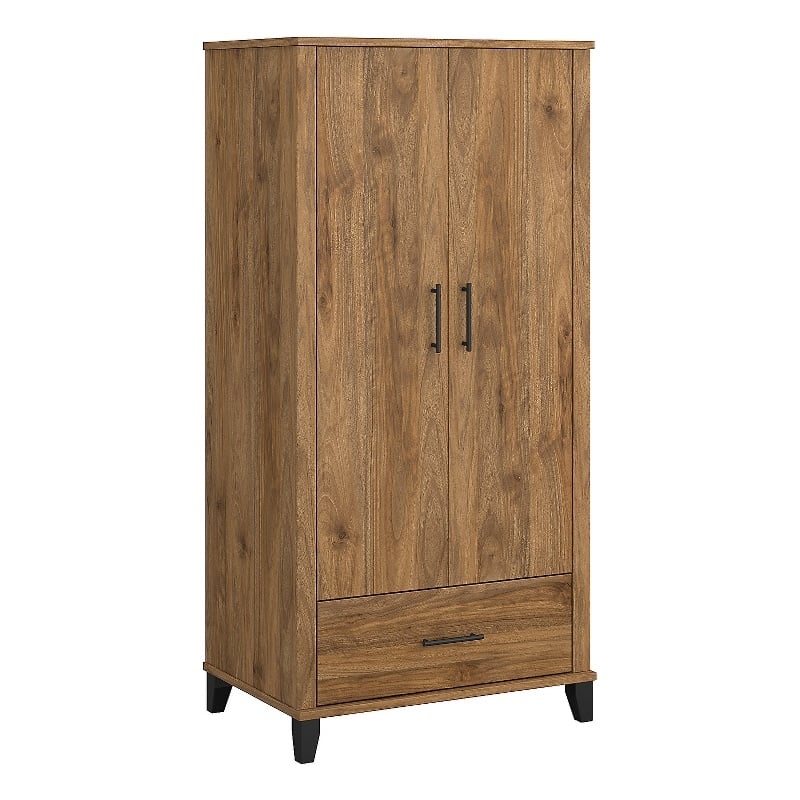Somerset Tall Entryway Cabinet with Doors in Fresh Walnut - Engineered Wood