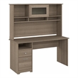Cabot 60W Computer Desk with Hutch in Ash Gray - Engineered Wood