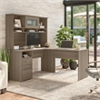 Cabot 60W L Shaped Computer Desk with Hutch in Ash Gray - Engineered Wood