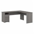 Cabot 72W L Shaped Computer Desk with Drawers in Modern Gray - Engineered Wood