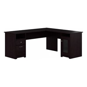 Bush Cabot Engineered Wood Computer Desk with Storage in Espresso
